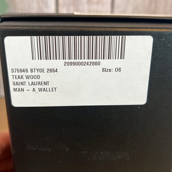 NEW SAINT LAURENT PARIS LEATHER GRAIN DE POUDRE TEAK COLOR CARD CASE HOLDER - Picture 11 of 11